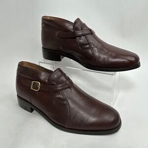 Vintage Freeman FreeFlex Monk Strap Chukka Boots Mens Leather 4604 9W Mahogany